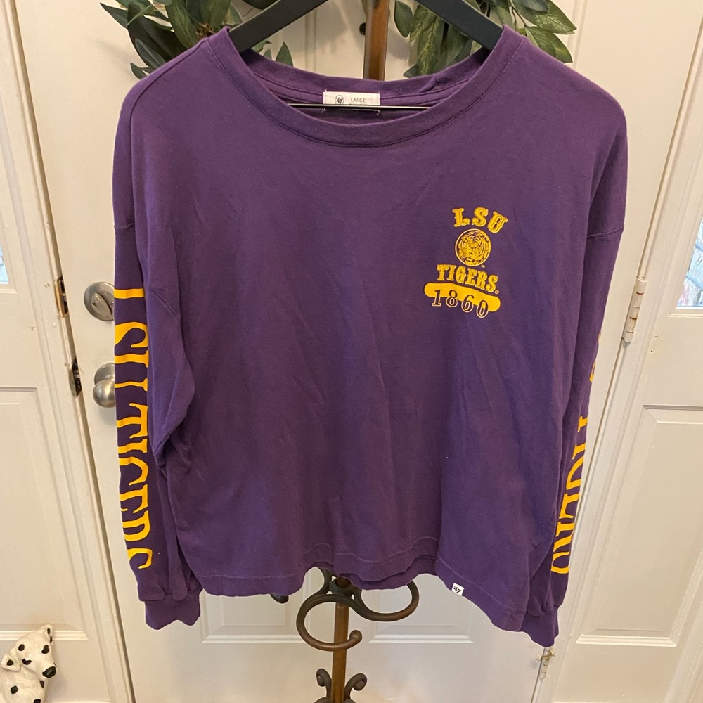 47 LSU Tigers Collegiate T Shirt Sleeve Spellout LS L